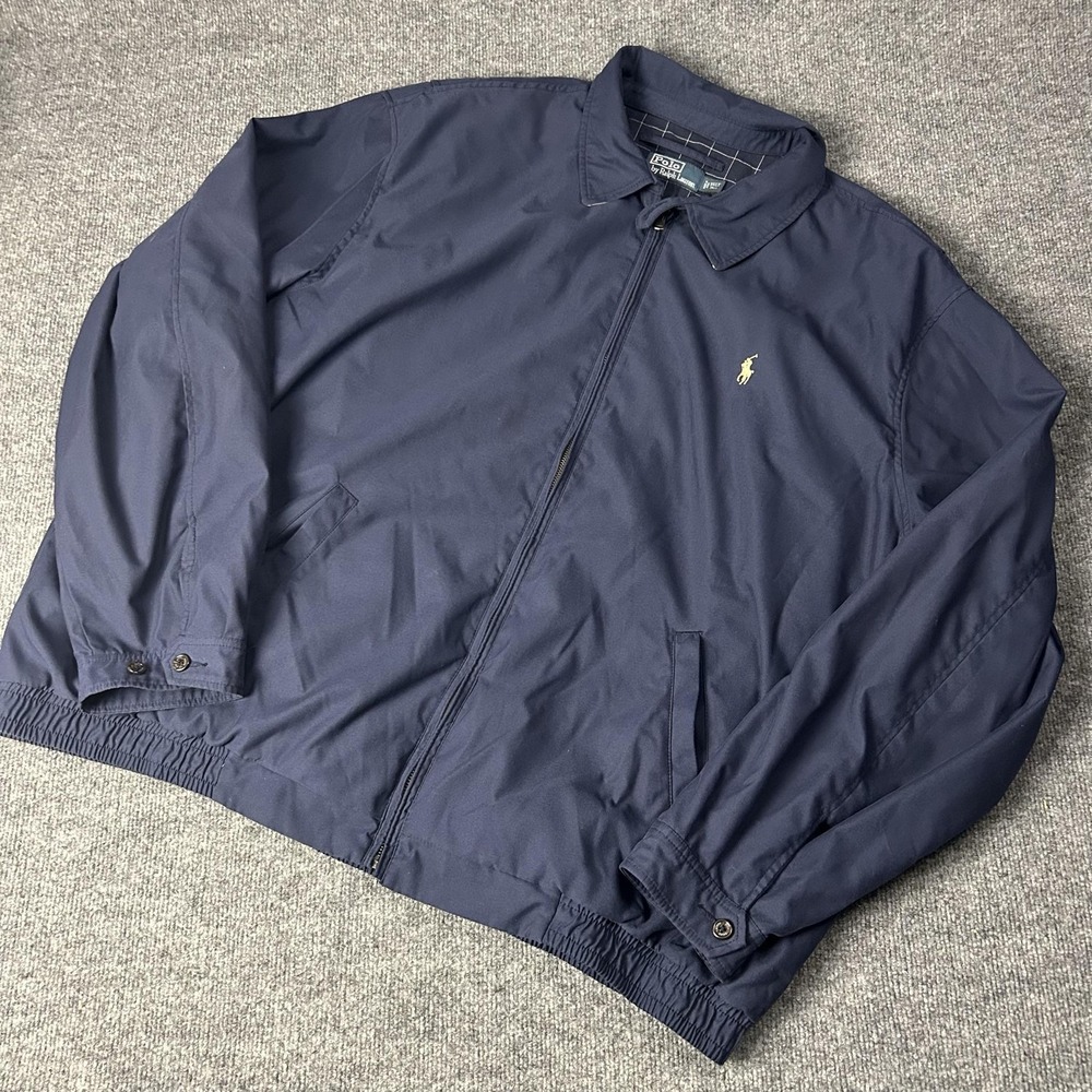 Polo Ralph Lauren Jacket Mens 3XLT Blue Windbreaker Full Zip Lined Pockets